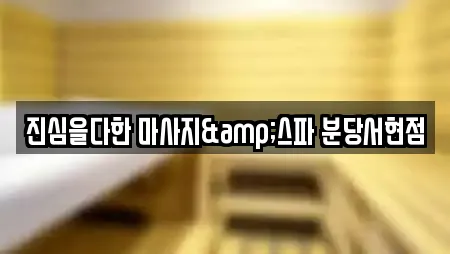 진심을다한 마사지&스파 분당서현점