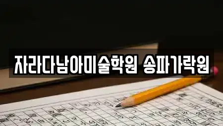 자라다남아미술학원 송파가락원