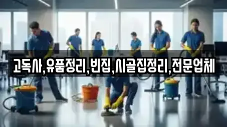 고독사,유품정리,빈집,시골집정리,전문업체