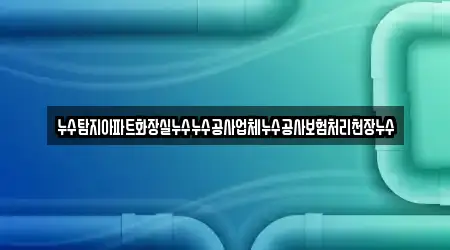 누수탐지아파트화장실누수누수공사업체누수공사보험처리천장누수