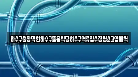 하수구출장막힌하수구뚫음식당하수구역류집수정청소고압세척