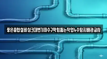 좋은종합설비싱크대변기하수구막힘뚫는작업누수탐지배관공사
