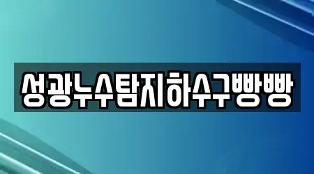 성광누수탐지하수구빵빵
