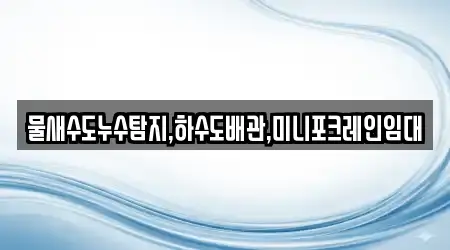 물새수도누수탐지,하수도배관,미니포크레인임대