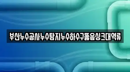 부산누수공사누수탐지누수하수구뚫음싱크대역류