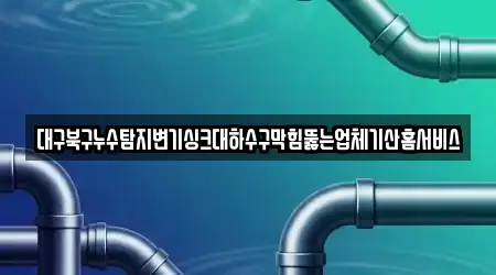 대구북구누수탐지변기싱크대하수구막힘뚫는업체기산홈서비스