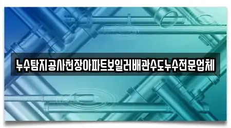 누수탐지공사천장아파트보일러배관수도누수전문업체
