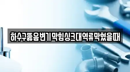 하수구뚫음변기막힘싱크대역류막혔을때