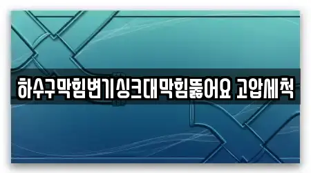 하수구막힘변기싱크대막힘뚫어요 고압세척