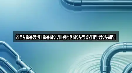 하수도뚫음싱크대뚫음하수구배관청소하수도역류변기막힘수도해빙
