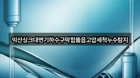 익산싱크대변기하수구막힘뚫음고압세척누수탐지