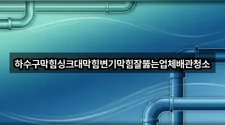 하수구막힘싱크대막힘변기막힘잘뚫는업체배관청소