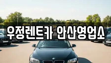 경기 안산시 단원구 고잔동 단기렌트카 전문 우정렌트카 안산영업소