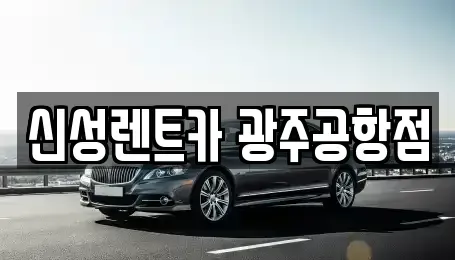 광주광역시 광산구 신촌동 렌트카 전문 신성렌트카 광주공항점
